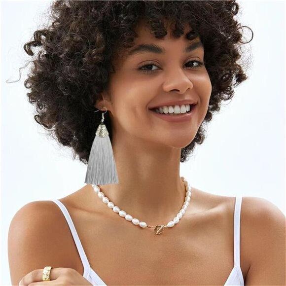 9 Pairs Colorful Boho Tassel- Long Thread Tassel Earrings Set for Women - - Picture 3 of 8